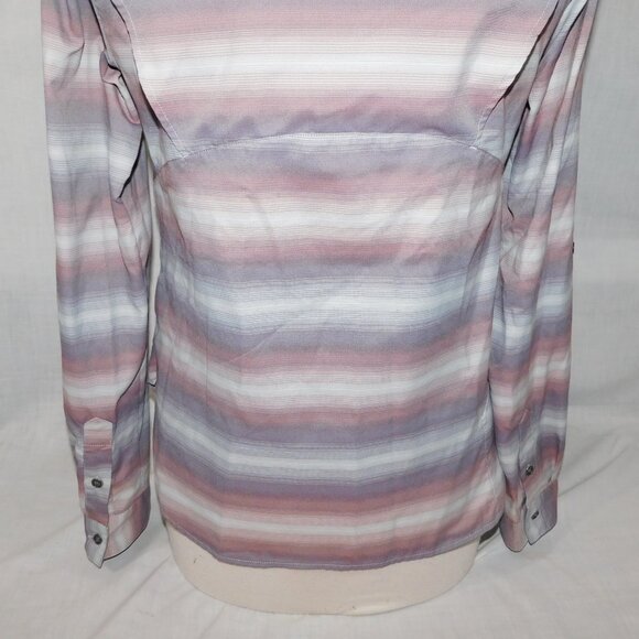 Columbia Pilsner Peak Ombre Stripe Long Sleeve Women S Shirt UPF 50 button front - Picture 13 of 13